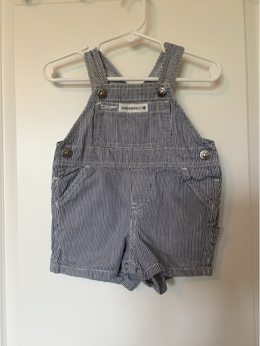 Baby Gap Blue White Striped Overalls 0-3 Months